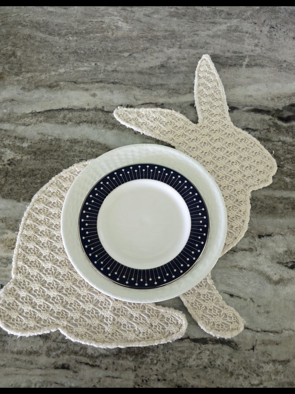 Cream Bunny Placemats Home Dining Set Of 4